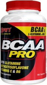 SAN BCAA-PRO (150 капсул) В состав BCAA-PRO от SAN входят незаменимые аминокислоты, что означает необходимость их получения вместе с пищей.