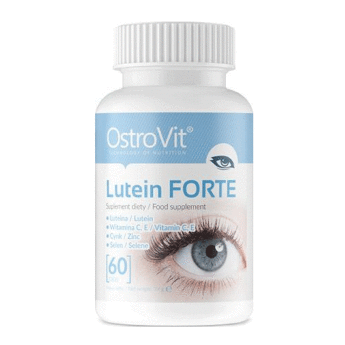 OSTROVIT Lutein forte (60 капсул) ​OstroVit Lutein Forte предназначен для поддержания здоровья глаз и снижения развития процессов по возрастному дегенеративному изменению сетчатки глаза. В его составе находятся лютеин, минералы и витамины с антиоксидантными свойствами.