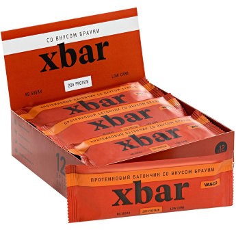 VASCO Xbar 60г (коробка 12шт) Протеиновый батончик XBar от Vasco - это вкусный и полезный источник энергии. Употребляйте его до и после тренировок, на ходу или в качестве перекуса между основными приемами пищи.