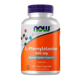 NOW L-Phenylalanine 500 мг (120 вегкапсул) Фенилаланин - незаменимая аминокислота, которая является очень важным компонентом для организма человека.