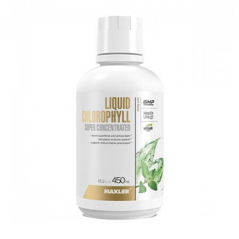 MAXLER USA Chlorophyll Liquid Super Concentrated 450 мл Стимулирует иммунную систему. Поддерживает нормальную работу кишечника. Насыщает кровь кислородом и ускоряет азотный обмен. Способствует обновлению тканей и заживлению повреждений на коже. Помогает бороться с неприятными запахами тела.