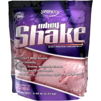 Syntrax Whey Shake (2.27кг) Whey Shake от Syntrax – это высококачественная, невероятно вкусная и полезная добавка, сделанная из 100% белка. Whey Shake подходит каждому: и профессиональным спортсменам, которым крайне важно принимать качественный и чистый протеин, и людям, ведущим активный образ жизни.