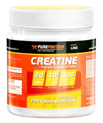 PureProtein Creatine (200гр) Главная ценность креатина, связана с усилением кратковременных спортивных показателей