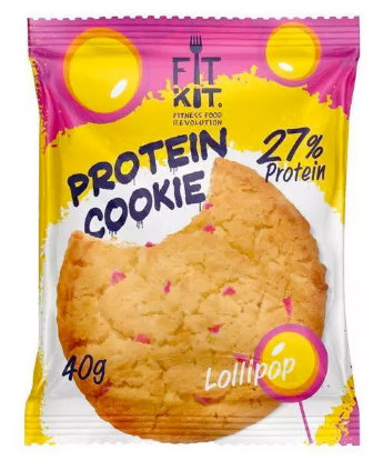 FIT KIT Protein Cookie 40 г Протеиновое печенье Protein Cookie производителя спортивного питания Fit Kit. Полезный и здоровый перекус в течение дня. В каждой порции 11 грамм высококачественного белка.