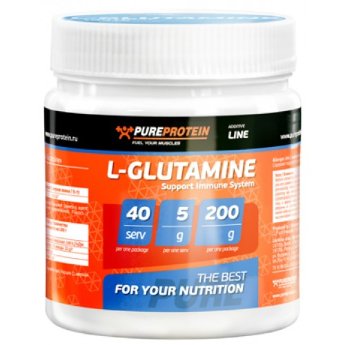 PureProtein Glutamine (200гр) Глютамин – аминокислота, которая занимает первое место по содержанию в крови и мышцах