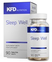 KFD Sleep Well (90 капс) Sleep Well - это инновационная добавка KFD с несколькими ингредиентами, которая улучшает комфорт сна и поддерживает регенерацию. 
Состав содержит гормоны сна, адаптогены и травы, которые улучшают настроение и регенерацию, а также помогают заснуть в периоды повышенного стресса. Продукт содержит гамма-аминомасляную кислоту - популярный нейротрансмиттер, который поддерживает нашу регенерацию во время сна, 1-триптофан, который является предшественником мелатонина (гормона сна) и облегчает засыпание, экстракты магнолии, печень козы и аскорбиновую кислоту, и крокусы, чтобы помочь уменьшить неприятные эффекты стресса и перетренированности.