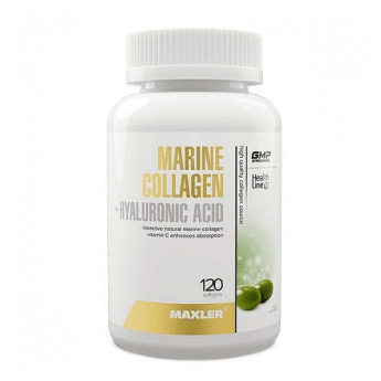 MAXLER EU Marine Collagen Hyaluronic Acid Complex (120 софтгелей) Уникальная формула Marine Collagen + Hyaluronic Acid от Maxler поможет Вам надолго сохранить красоту и молодость. В ее основе лежат высококачественный натуральный морской коллаген и гиалуроновая кислота.