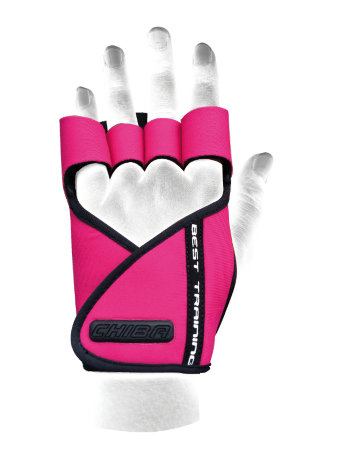 Перчатки атлетические CHIBA Lady Motivation Gloves (40936) Черно-Розовые 