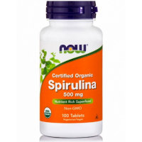 NOW Certified Organic Spirulina Спирулина 500мг (100 таблеток)