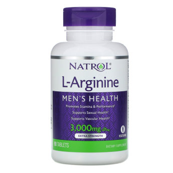 NATROL L-Arginine 3000 мг (90 таблеток) Природная аминокислота L-Arginine поддерживает здоровье ваших кровеносных сосудов и кровообращение Natrol L-аргинин 3000 мг - формула для поддержки производства энергии, способствует повышению выносливости и производительности.