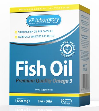 VP lab Fish Oil 1000mg (60 капсул) Рыбий жир высшей степени очистки. Содержит незаменимые жирные кислоты Омега-3 - эйкозапентаеновую кислоту (EPA) и докозагексаеновую кислоту (DHA)