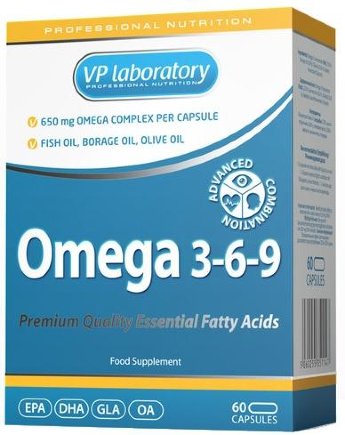 VP lab Omega 3-6-9 (60 капсул) Omega 3-6-9 – продукт на основе незаменимых жирных кислот высочайшего качества.