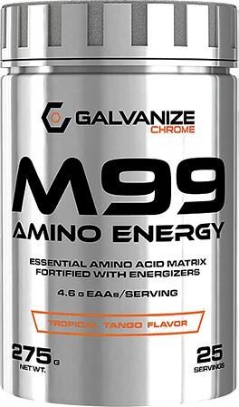 GALVANIZE M99 Amino Energy 275 г Аминокислотный комплекс M99 Amino Energy от Galvanize рекомендуется принимать перед и после тренировок, обеспечивая поддержку нормального протекания процессов в организме, стимулирующих мышечный рост и восстановление организма после тренировок. Во время тренировок помогает бороться с усталостью, а также увеличивает энергетический потенциал организма.