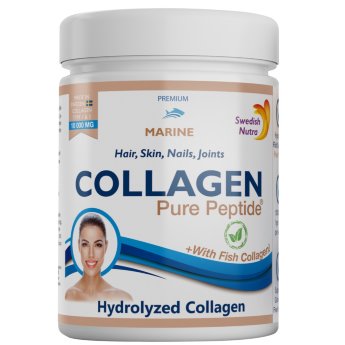 SWEDISH NUTRA Collagen Powder Marine +WITH Fish Collagen 0,3кг порошок SWEDISH NUTRA Collagen Powder Marine +WITH Fish Collagen 0,3кг порошок