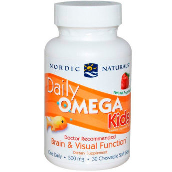 NORDIC NATURALS Omega for kids 500 мг (30 жевательных таблеток) Жевательный препарат для ежедневного приема, омега для детей, полный комплекс омега-3 для детей от 3 лет, для мозга и зрения, мягкие капсулы.