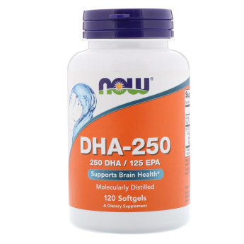 NOW DHA 250 мг (120 софтгелей) ​Добавка на основе жирных кислот омега-3 от компании NOW быстро усваивается в ЖКТ. Поддерживает здоровье сердца и сосудов. Положительно влияет на костно-мышечную систему. Нормализует обменные процессы организма.