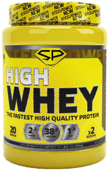 STEEL POWER High Whey Protein 900 г Белковая матрица на 70% состоит из концентрата сывороточного белка и 30% изолята сывороточного белка, что позволяет поднять уровень содержания белка до 85 грамм на 100 грамм продукта. На сегодняшний день сывороточный белок надежно занял свое место на рынке спортивного питания и пользуется огромной популярностью, как у любителей, так и у профессионалов. Усвояемость белков очень высока. Аминокислотный состав сывороточных белков максимально близок к аминокислотному составу мышечной ткани человека. Уровень аминокислот в крови резко возрастает уже в течение первого часа после приема протеина на основе белков молочной сыворотки. При этом не меняется кислотообразующая функция желудка, что исключает нарушение его работы и образование газов.

Четырехкомпонентная углеводная матрица разработанная специально для спортсменов, состоит из четырех углеводов с различным гликемическим индексом (это показатель, который отражает, с какой скоростью продукт расщепляется в организме и преобразуется в глюкозу – главный источник энергии). Также эти углеводы имеют разную длину молекулярной цепи и соответственно разную скорость расщепления организмом, что позволяет быстро наполнить мышцы энергией и подпитывать их в течение продолжительного времени.

Жиры. Все ненасыщенные жиры играют роль сильных стимуляторов роста мускулатуры. Нехватка жиров приводит к сокращению продукции тестостерона и угнетению анаболизма мышечных тканей, снижает иммунитет.
