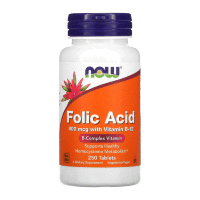 NOW Folic Acid 800 mcg with B-12 (250 таблеток)
