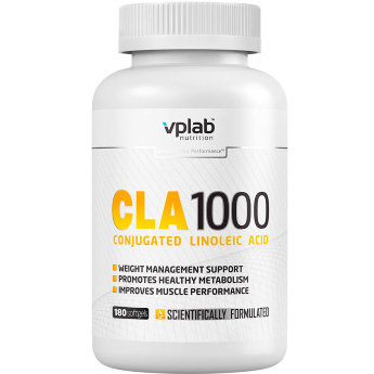 VP Lab CLA 180 капсул Эффективнее контролировать собственный вес можно за счет CLA 1000 от Vplab. В составе его содержится конъюгированная линолевая кислота, или CLA. Она относится к полиненасыщенным омега-6 жирным кислотам. CLA не дает образовываться новым жировым запасам и подавляет чувство голода, за счет чего способствует улучшению композиции теле, т.е. увеличению доли мышечной массы по отношению к жировой.