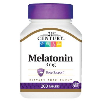 21ST CENTURY Melatonin 3 mg (200 таблеток) Мелатонин работает в гармонии с вашим естественным циклом сна для способствования расслаблению и сну, чтобы вы могли просыпаться освеженными и полными жизненных сил.