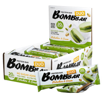 BOMBBAR Протеиновый батончик DUO 60г (20шт коробка) Новые двухслойные протеиновые батончики любимого бренда Bombbar!
