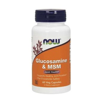 NOW Glucosamine &amp; MSM 750/250 мг (60 вегкапсул) NOW Glucosamine & MSM способствует предотвращению процессов разрушения хряща, стимулирует восстановление хрящевой ткани, обладает противовоспалительным и обезболивающим действием, нормализует продукцию внутрисуставной жидкости. Улучшает подвижность суставов.