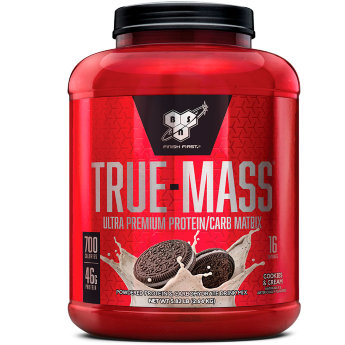 BSN True Mass (Банка) 2.61 кг BSN True-Mass — это гейнер высочайшего качества, который поможет эффективно увеличить количество калорий, потребляемых ежедневно, максимизирует прирост чистой массы и снабдит мышцы необходимыми для роста аминокислотами.