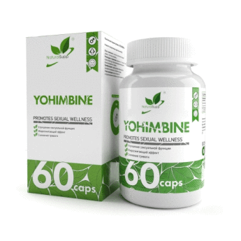 NATURALSUPP Yohimbine Йохимбин 50 мг (60 капсул)* Улучшение сексуальной функции. Жиросжигающий эффект. Снижение тревоги. 
