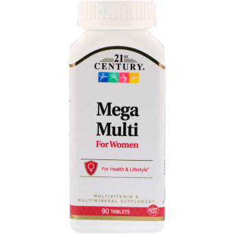 21ST CENTURY MegaMulti for Women (90 таблеток) Mega Multi для женщин содержит полный спектр антиоксидантов, витаминов и минералов для поддержания женского здоровья.