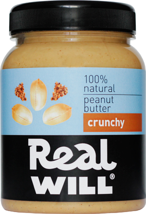 REALWILL Арахисовая паста Crunchy 500г Арахисовая паста Real Will не содержит сахара, гидрогенизированных масел, красителей, консервантов.