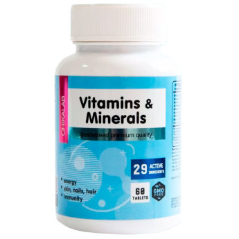 CHIKALAB Vitamins &amp; Minerals (60 таблеток) Отличный витаминный комплекс для ежедневного использования. Подойдёт как профессиональным спортсменам, так и людям, ведущим активный образ жизни.