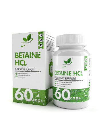 NATURALSUPP Betain HCL Бетаин Гидрохлорид 600 мг (60 капсул) NATURALSUPP Betain HCL Бетаин Гидрохлорид 500 мг (60 капсул)