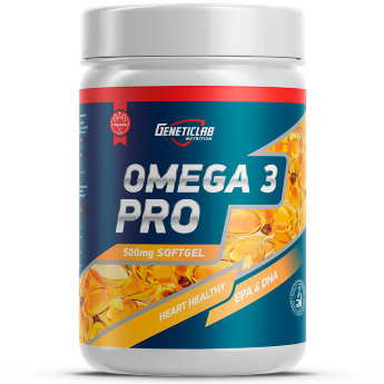 GENETICLAB Omega-3 500 60% (90 капсул ) Omega-3 Pro от Geneticlab - источник полезных для организма омега-3-жирных кислот, полученных из качественного жира исландского лосося.