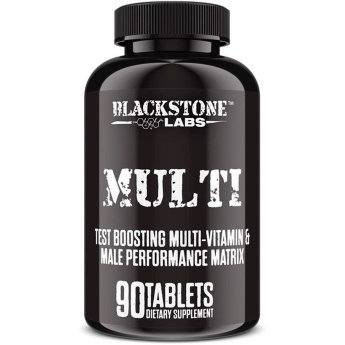 BLACKSTONE LABS Multi (90 таблеток) льтивитаминная формула содержит несколько компонентов, повышающих уровень тестостерона, таких как Tribulus Terrestris, Maca и Fenegreek.