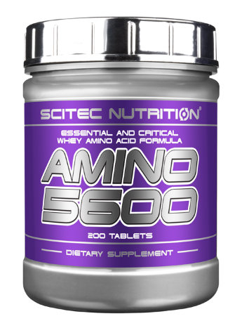 SCITEC Amino 5600 (200 таблеток) Amino 5600 от Scitec Nutrition — аминокислоты, изготовленные на основе сывороточного протеина высочайшей степени очистки. Данный препарат обладает полноценной аминокислотной формулой нового поколения для максимального роста мышц и восстановления после интенсивных тренировок.