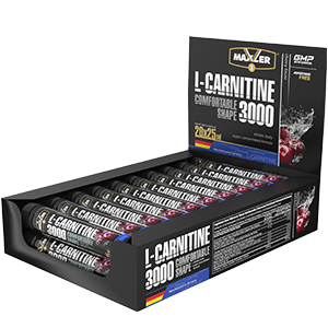 MAXLER EU L-Carnitine 3000 (1 ампула) L-Carnitine Comfortable Shape 3000 – это мощный концентрат аминокислоты L-Карнитин в ампулированной форме. 