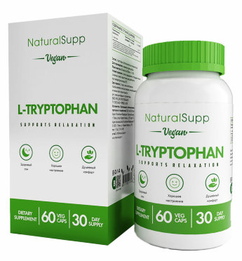 NATURALSUPP Vegan L-Tryptophan 500мг Триптофан (60 капсул) NATURALSUPP Vegan L-Tryptophan 500мг Триптофан (60 капсул)