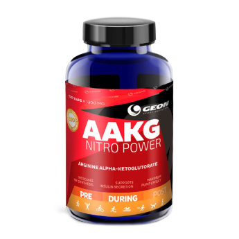 GEON AAKG Nitro Power 120 таб ​AKG Nitro Power – это пищевая добавка, содержащая соль аминокислоты L-аргинина и альфа-кетоглютаровой кислоты. Увеличивает работоспособность и выносливость мышц, помогает справиться с чувством усталости и тренироваться дольше.