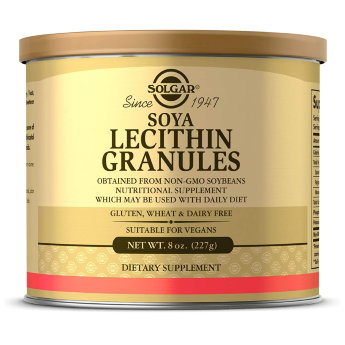 SOLGAR Lecithin Granules 8 oz 226 г Гранулы соевого лецитина является естественным источником холина и линолевой кислоты. Поддерживает работу сердца и кровеносных сосудов.