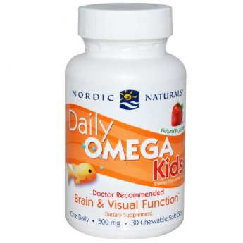 NORDIC NATURALS Omega for kids 500 мг (30 жевательных таблеток) Жевательный препарат для ежедневного приема, омега для детей, полный комплекс омега-3 для детей от 3 лет, для мозга и зрения, мягкие капсулы.