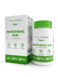 NATURALSUPP Vegan Pantotenic Acid B5 Пантотеновая кислота 15мг (60 капсул)