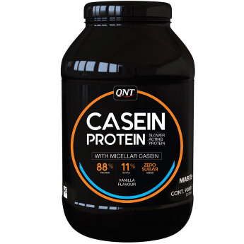 QNT Casein Protein 908 г Протеин Casein Protein от QNT – это смесь мицеллярного казеина и казеината кальция. Он снабдит вас всеми незаменимыми аминокислотами в высокой концентрации. Особенно много в данных белках BCAA.