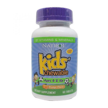 NATROL Kids Chewable Multivitamins 6&amp;UP Апельсин (60 таблеток) ​Natrol Kid’s Chewable – это натуральные мультивитамины в виде жевательных таблеток, для детей старше 6 лет. Питательная поддержка, необходимая для нормального функционирования и развития молодого организма.