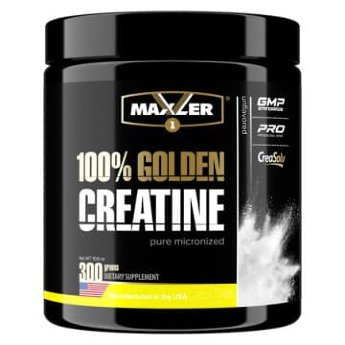 MAXLER USA 100% Golden Micronized Creatine (Банка) 300 г Creatine – 100%-й моногидрат креатина в порошковой форме. Моногидрат креатина характеризуется максимальным содержанием действующего вещества, является самой распространенной формой креатина. Порошок не имеет вкуса, обладает стабильностью при хранении.