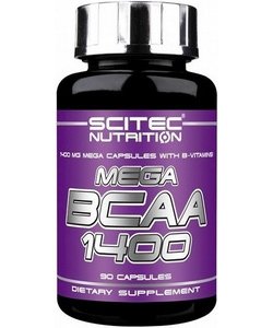 SCITEC Mega BCAA 1400 (90 капсул) Аминокислоты Mega BCAA 1400 Scitec Nutrition – самые важные из аминокислот отвечающие за поддержку и рост мышечной массы. Аминокислоты BCAA непосредственно повышают анаболизм белка, стимулируя рост мышечной массы.