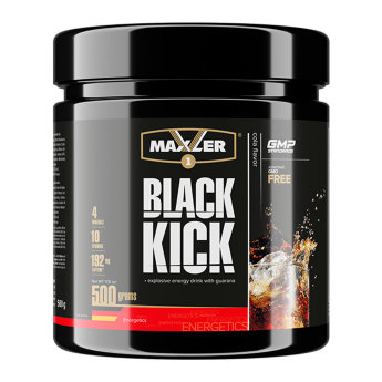 MAXLER EU Black Kick (Банка) 500 г Black Kick – энергетический кофеино-гуарановый продукт на углеводной основе с витаминами и минералами. Стимулирующий эффект Black Kick обеспечивается высоким содержанием кофеина и гуараны. 