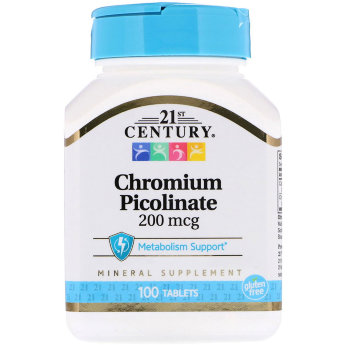 21ST CENTURY Chromium Picolinate 200 мкг (100 таблеток) 21ST CENTURY Chromium Picolinate 200 мкг (100 таблеток)