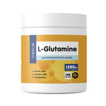 CHIKALAB L-Glutamine 200 г L-глютамин является незаменимой аминокислотой, которая способствует росту мышечной массы и улучшает ваши спортивные показатели. 