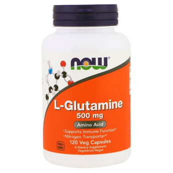 NOW L-Glutamine 500 mg (120 вегкапсул) L-Глютамин является важным компонентом для организма человека, который помогает восстанавливаться от нагрузок, поддерживает иммунитет и мышечную массу.