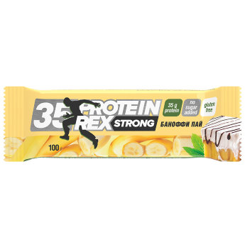PROTEIN REX Батончик 35% Strong 100 г Протеиновый батончик от Protein Rex утоляет чувство голода, восстанавливает и наращивает мышечную массу.